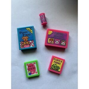 5 LITTLEST PET‎ SHOP KENNER ORIGINAL LPS ACCESSORIES LOT FOOD  1990'S RARE